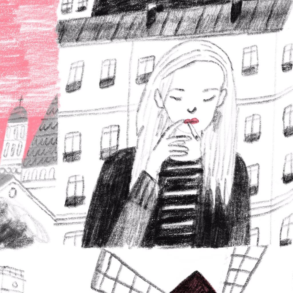 Working on a series about memorable meals/ adventures growing up. This 10 year old memory will feature in my zine called #WorldClassMemories &amp; be out later this year. I will hopefully return to Paris in the summer as it’s too cold to even go outside.👄💨🇫🇷 #paris #illustration