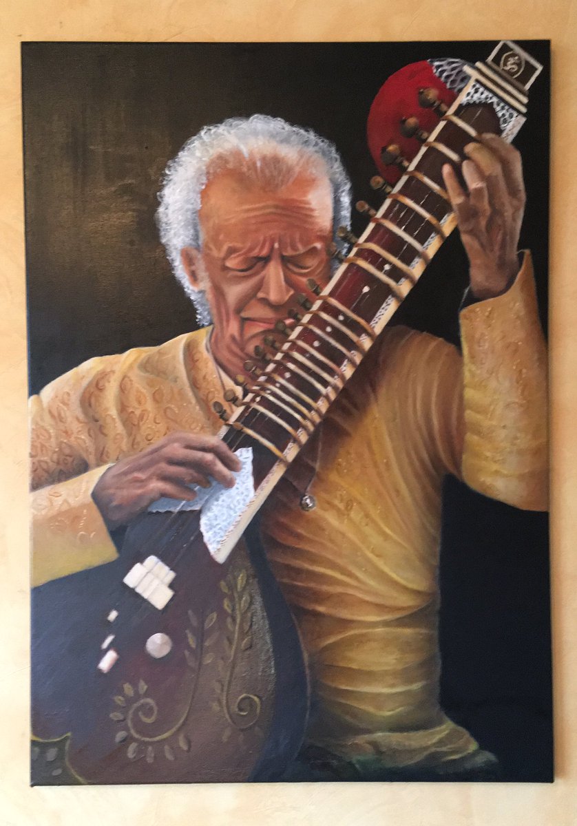 myblindeye's tweet photo. I could have carried on painting this forever whilst listening to Ravi Shankar’s inspiring music! 

Ravi Shankar 
Oil Painting 
60 x 80 cm
#India #music #sitar #art #oilpaintings #portrait
@ragaravishankar @ShankarAnoushka https://t.co/8ZWdnWmilf
