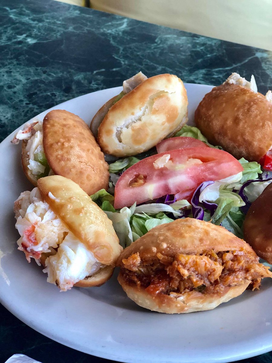 2MonkeysTravel's tweet photo. we immediately went to the most popular restaurant in town, El Dorado, to try their "fried fish tail" and domplines! yummy! @CTPuertoRico @discover_PR #DiscoverPuertoRico #PuertoRico #TwoMonkeysSailing https://t.co/tF3NnIhyt8
