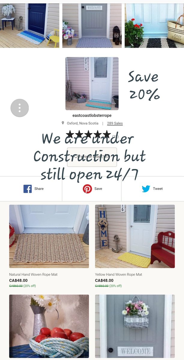 eclrm's tweet image. We are under construction but still open 24/7 with a 20% off sale until Feb 10th eastcoastlobsterrope.com #homedecor #Home #eastcoast #Online #NovaScotia #Business #supportsmallbusiness #shop