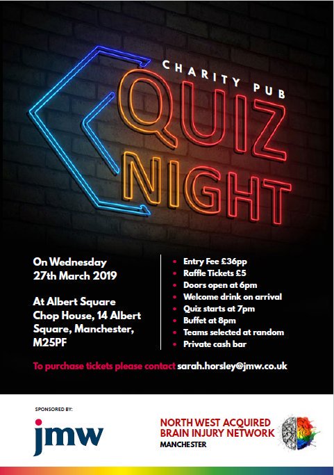 <a href="/RachelWyper/">Rachel Wyper</a> <a href="/NeuroRehabGroup/">Neuro Rehab Group</a> Have you got your thinking cap on for this year's quiz?