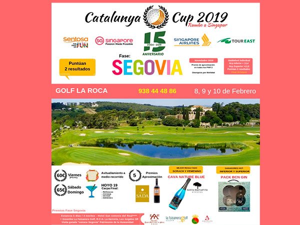 Els dies 8, 9 y 10 de febrer arriba la 3a jornada de la Catalunya Cup 2019 al #GolfLaRoca amb un fantàstic premi... Un viatge a Singapur! 📣👏💕 Consulta tota la informació i inscripcions en aquest enllaç! ✅larocabarcelona.golf/calendaris/cat…