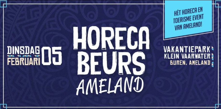 TechnoHoreca's tweet photo. Kom morgen naar #Ameland naar de HORECA BEURS 15.00 - 22.00 uur #Horeca #KlaarAfKook wedstrijden https://t.co/81toDmai1E
#Bidfood #TechnoHoreca #Hobart #MKN #Bamix #Knives&amp;Tools #Diversey  Entree is gratis https://t.co/RU5bCaoQpT