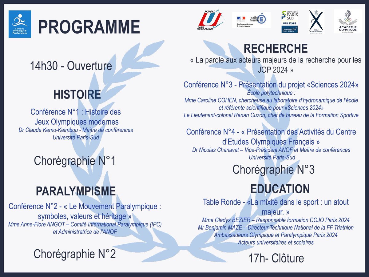 FFSportU's tweet photo. Ce lundi, la @FFSportU passe en mode Semaine Olympique et Paralympique #SOP2019 ! RDV dans le cadre prestigieux de l'Ecole @Polytechnique pour une après-midi de conférences dédiées à l'Olympisme ! #Paris2024 #Generation2024 @Paris2024 https://t.co/XOr4ah9hki