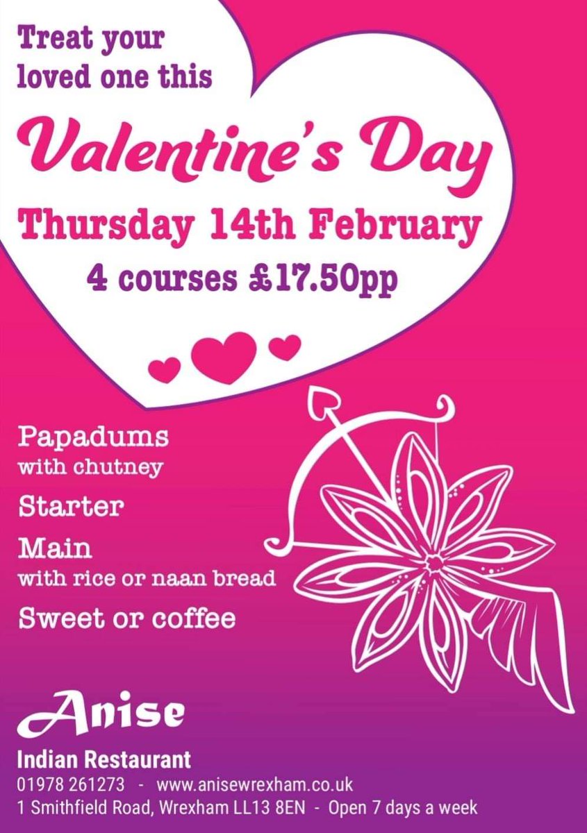 ❣️❣️❣️❣️❣️❣️❣️❣️❣️❣️❣️❣️
Don't forget to book for Valentine's!

#Wrexhamhour