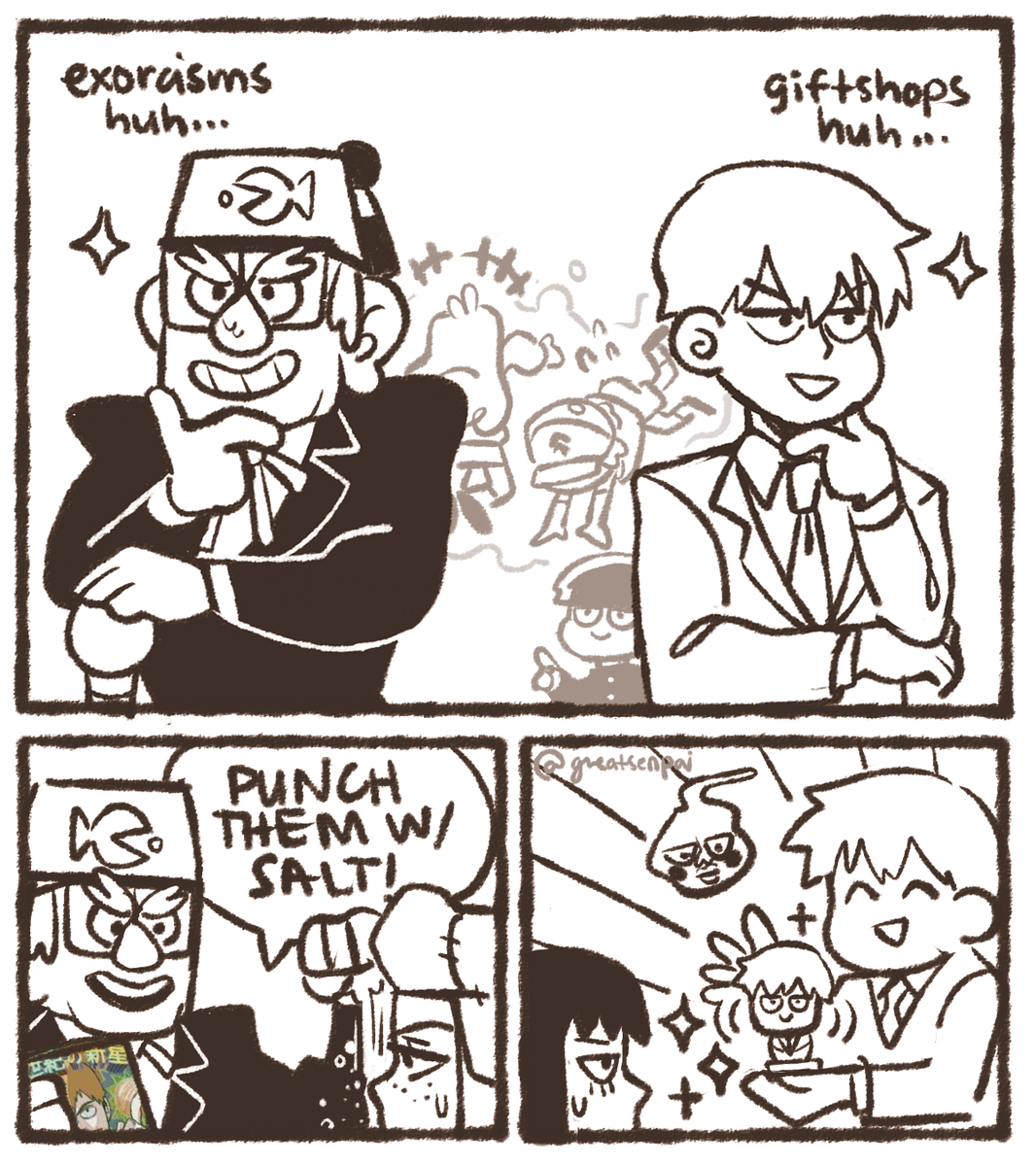 ive been thinking abt this all day #mobpsycho100 #gravityfalls 