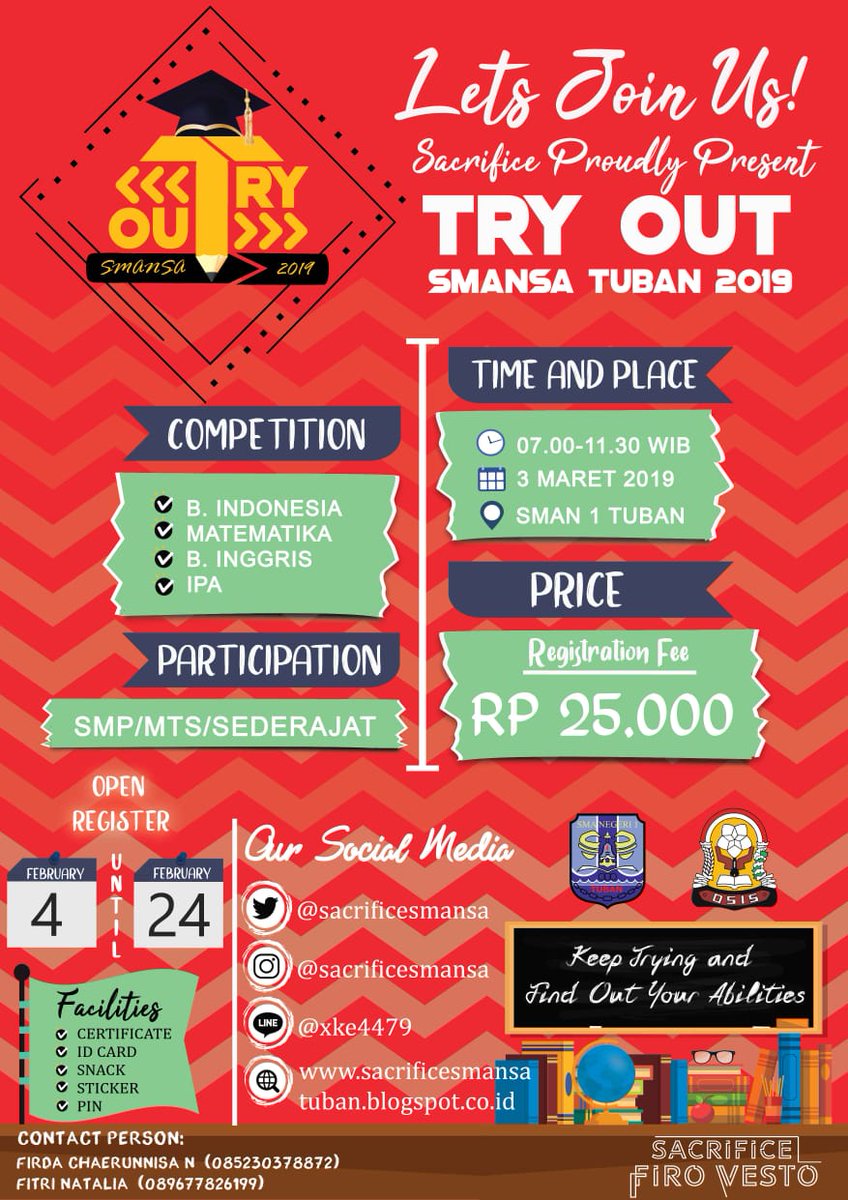 Haii adik-adik SMP/MTs se-Kabupaten Tuban !! yuk buruan ikuti Try Out SMANSA 2019 !!!