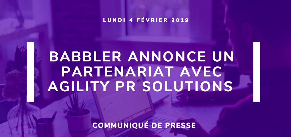 Heureuse d'annoncer le partenariat technologique entre <a href="/Babbler_rp/">Babbler</a> et <a href="/AgilityPRS/">Agility PR Solutions</a> #intégration #startup #partenariat #relationspresse #tech #saas #rp #business heybabbler.com/communique-de-…
