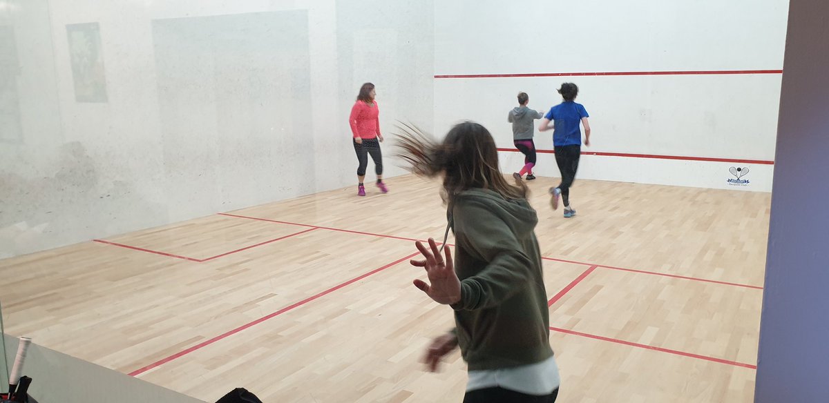 Great session with the Jersey Lasies first team on Sunday. Photos of there fun warm up 😊 #frontcourt #footwork #interinsularprep <a href="/SquashJersey/">Jersey Squash</a> <a href="/JerseySport/">Jersey Sport</a>
