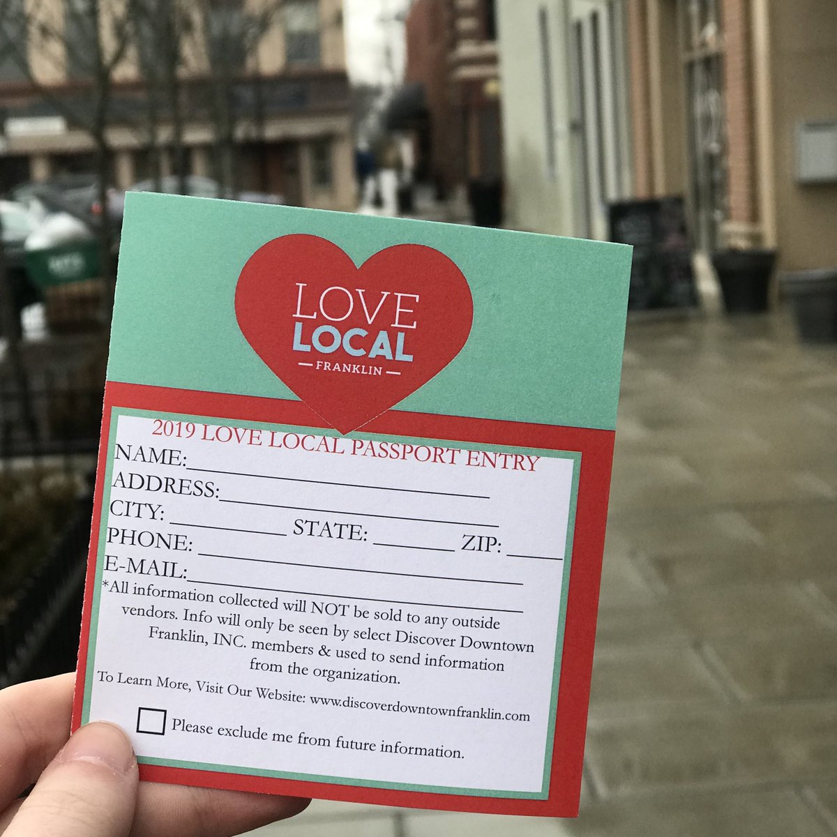 FestivalCountryIN (@festcountryin) on Twitter photo Don't forget to pick up a Love Local passport from your favorite shop in downtown Franklin. If you spend $150 locally throughout the month of February you will be entered to win one of many prizes Don't forget to pick up a Love Local passport from your favorite shop in downtown Franklin. If you spend $150 locally throughout the month of February you will be entered to win one of many prizes