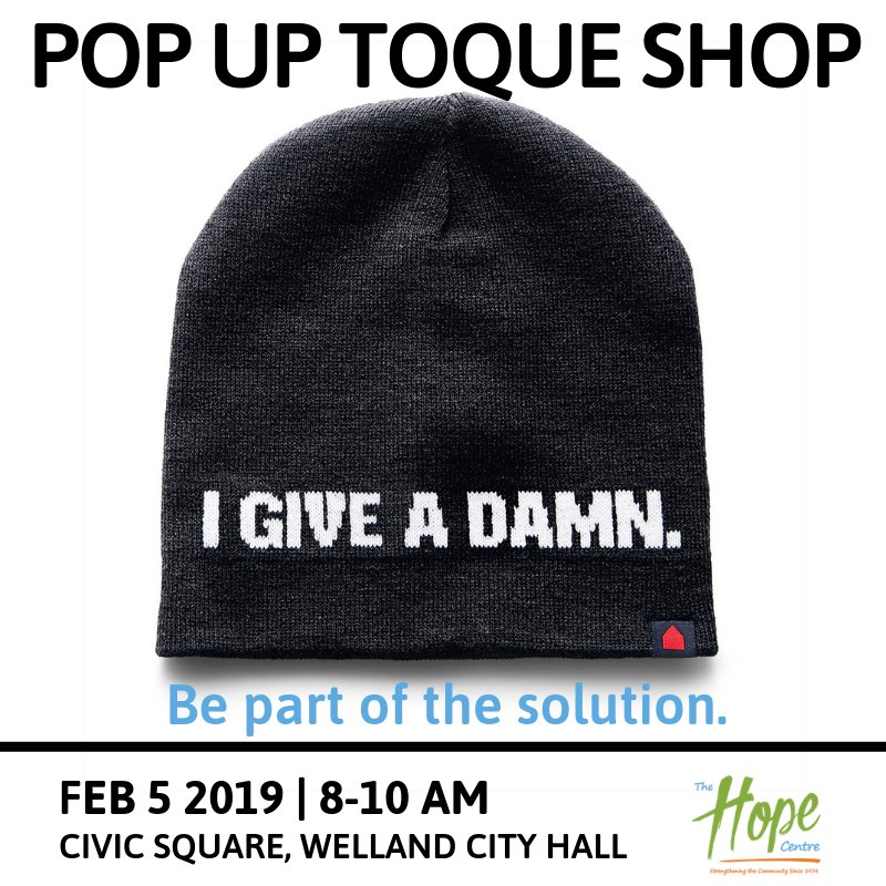 Give a damn with us tomorrow! 
<a href="/RaisingTheRoof/">Raising the Roof</a> #IGiveADamn #RaisingTheRoof #ToqueTuesday #Welland #TheHopeCentre #ThankYou #CommunitySupport #BepartOfTheSolution
