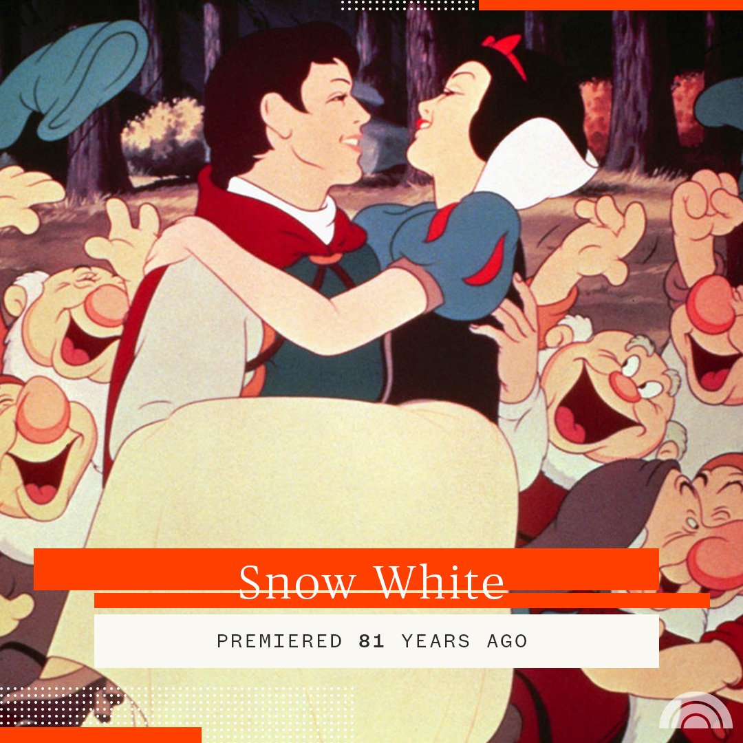 TODAYshow's tweet photo. Heigh ho, heigh ho! "Snow White and the Seven Dwarfs" was released on this day in 1938.
https://t.co/y5VHdnhy1k https://t.co/kZHIY217zA