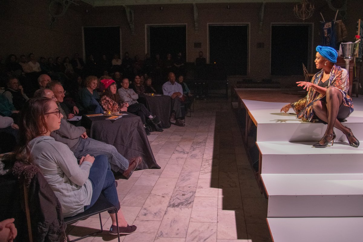 BridgeRep's tweet image. Take a first look at our production of WHO IS EARTHA MAE! 

If you haven’t joined us yet, you’ve got three more weeks to see the iconic Jade Wheeler step into Eartha Kitt’s legendary shoes. See you there!
(Photos by Andrew Brilliant)

For tickets and info: earthamae.eventbrite.com