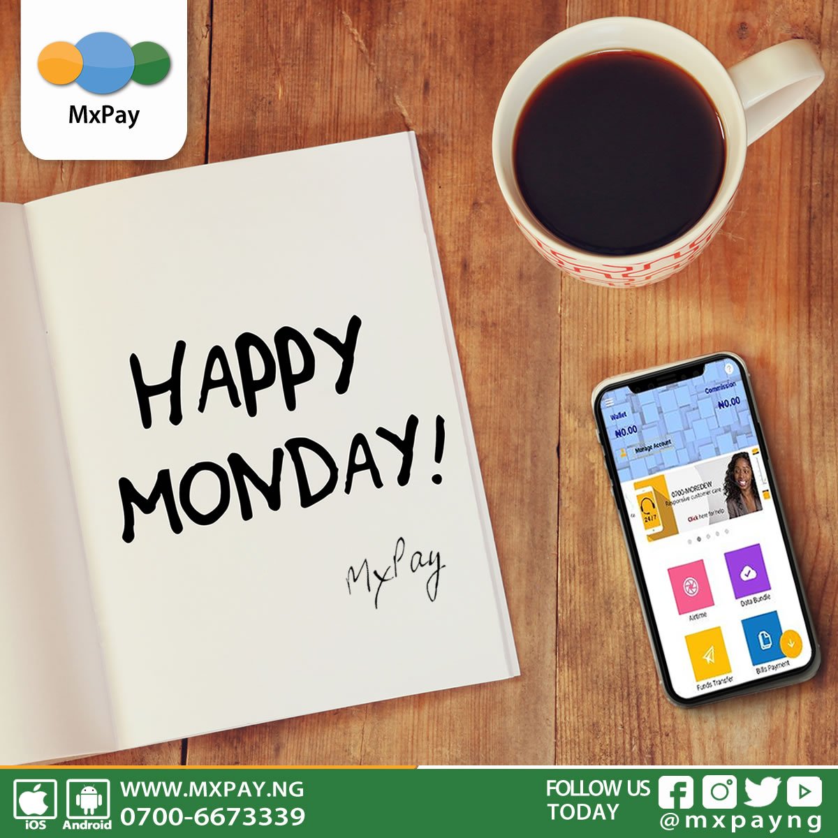 Starting your week with MxPay 😃 -  Without MxPay ☹️.
#Monday #NewWeek #fundstransfer #dataapp #mobiletransfer #rechargeapp #recharge #airtimetopup #datarecharge #billspayment #airtimesales #cashdeposit #morevaluemorelife #Convenience #datarecharge #empowerment #ZeroStress