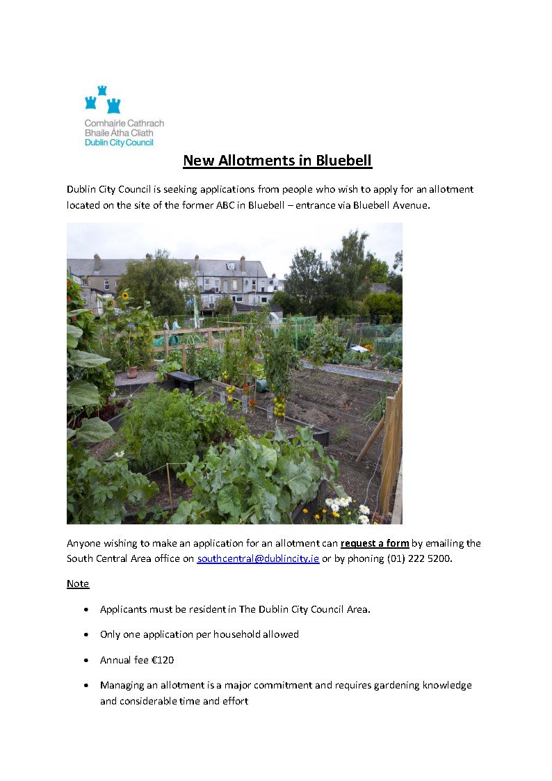 #allotments #Bluebell <a href="/DubCityCouncil/">Dublin City Council</a> <a href="/DubCommGrowers/">DCG</a> <a href="/D12mensshed/">Dublin 12 Men's Shed</a> <a href="/greenkitchendub/">The Green Kitchen & Garden Shop</a>
