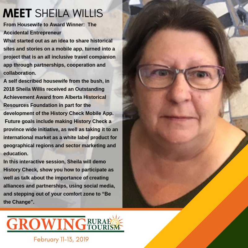 GRTConference's tweet image. Meet Sheila Willis! #GRT2019 #Tourism #Alberta #Camrose #CRE #investinyourself growingruraltourism.ca
