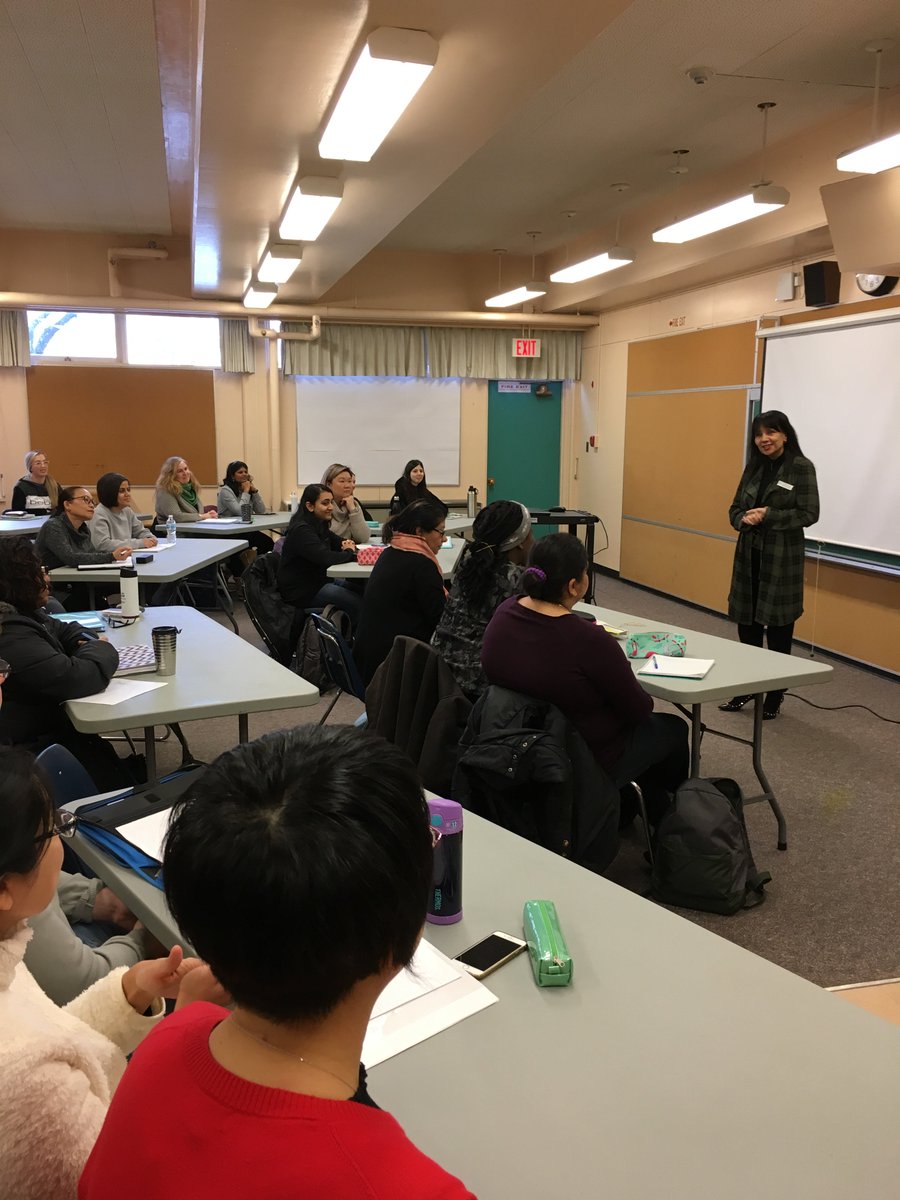 VSB39's tweet photo. Carmen Batista, Associate Superintendent from the VSB speaks to our first class of students who have been successfully accepted to the Education Assistant Program.  #adulteducation #sd39 https://t.co/lV6UJeUZ5Q