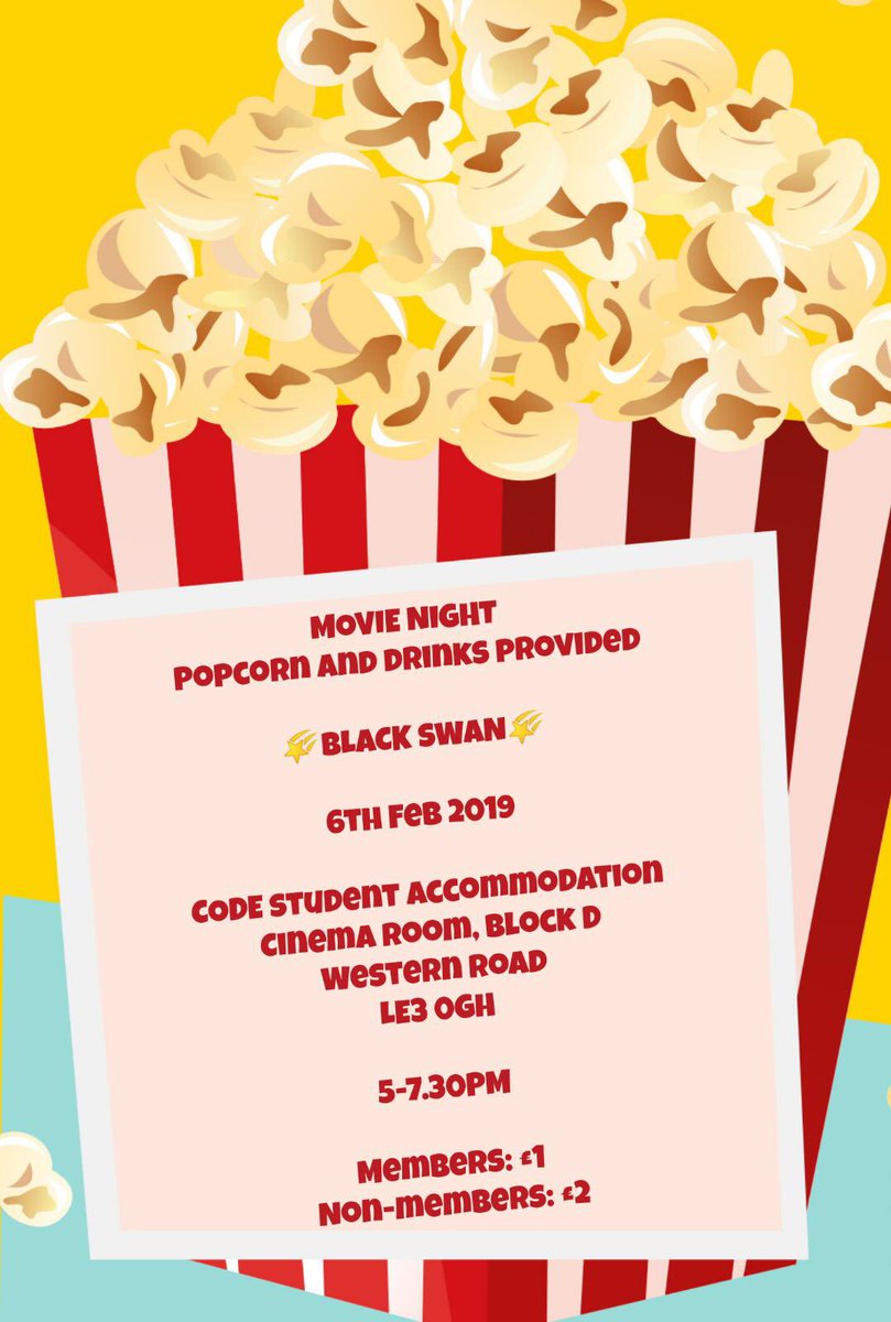 DMUPsych's tweet photo. Come along to our movie night this Wednesday, 5-7:30...  Popcorn and drinks provided 🎉 https://t.co/zQMCXLgpq3