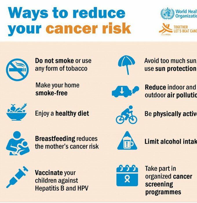 asifmahmood089's tweet photo. Today, 4th February 2019, is World Cancer Day! Here are some ways to reduce your cancer risk.
@SarwarFdn
@ChMSarwar @PerveenSarwar @mohammedrajak @TeamSarwar @WorldCancerDay 
#ICanAndIWill https://t.co/XkAbptALoR