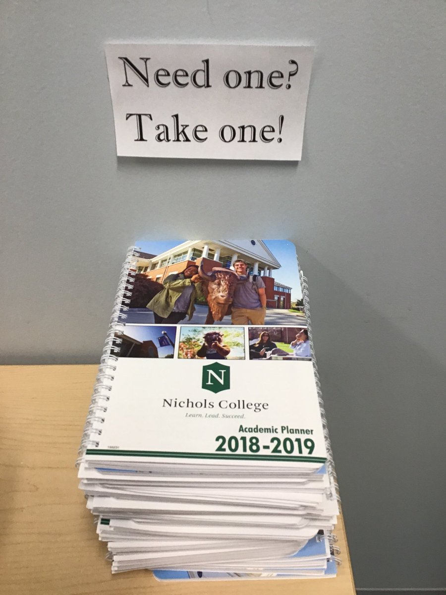 We have some extra planners in the Advising Suite if you need one, <a href="/Nichols_College/">Nichols College</a> Bison. Stop by the NAB and get organized!