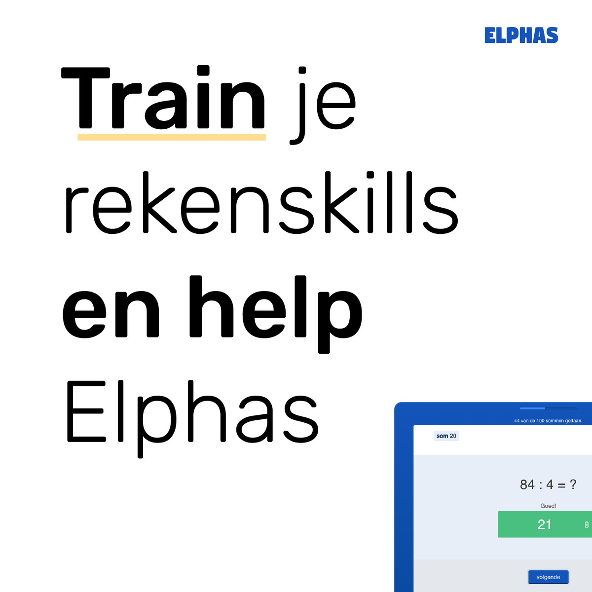 Help Elphas slimmer worden door het maken van de rekentest. Ontwikkeld om ons algoritme te testen. Heb je zin om te rekenen? Doe mee! 
Vooral gericht op basisschool kinderen.
rekenen.elphaslearning.com/lesson/rekenen