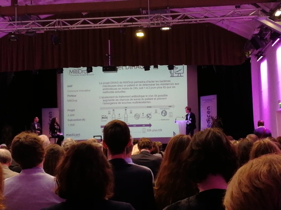 PCup_ESPCI's tweet photo. 2 de nos #startups, #inorevia et @MilliDrop, étaient présentes ce matin au #MedicenDay, pour #partager leurs #expériences de l'#accompagnement au financement du @Pole_Medicen !
#microfluidique #deeptech #innovation https://t.co/eBv2JirA6M