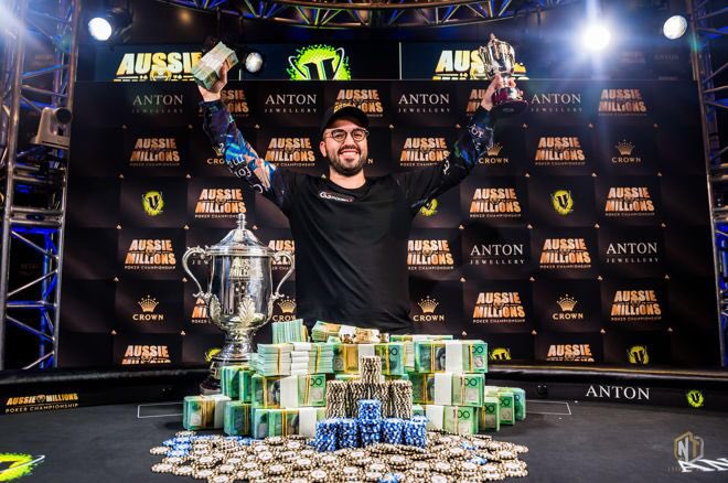 VIPGrinderscom's tweet photo. 🥂Massive congratulations to Bryn Kenney on winning the 2019 Aussie Millions Main Event After a 3 way Deal - his Life time earnings now stand at 26 million - must be nice @BrynKenney
#poker #WPGG #aussiemillions #highstakespoker https://t.co/zEzKLRUlVc