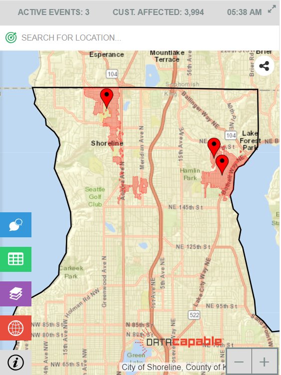 Seattle City Light On Twitter Crews Are Responding To Several Outages Affecting Approx 3 994 Customers In Shoreline And Lake Forest Park The Cause Is Under Investigation Get Updates Via Our Outage Map