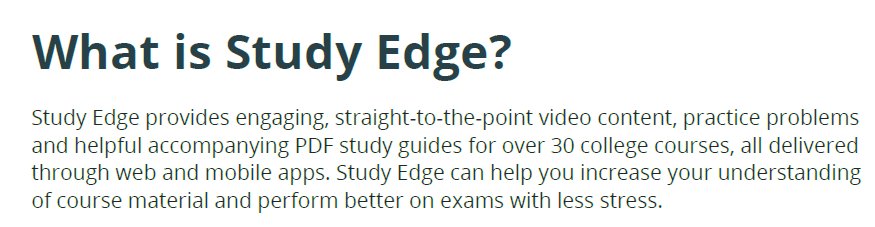 BWLearnCtr's tweet image. Have you heard about Study Edge?  It is a new resource provided by The Learning Center.  Check the BW SMART Tab in Blackboard for login information!