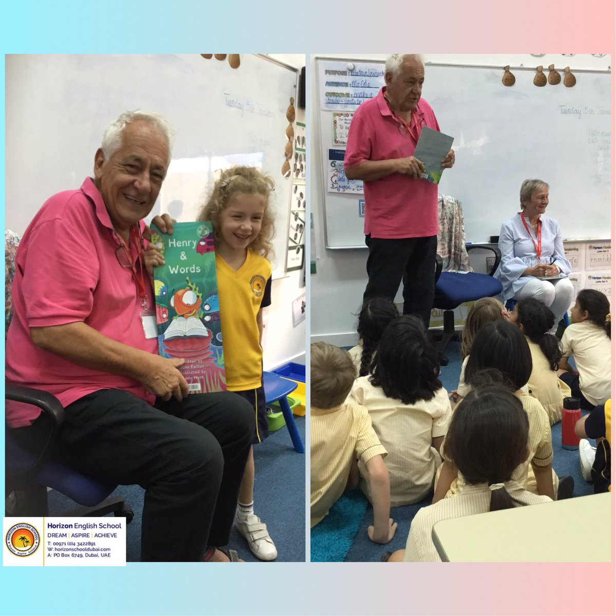 Horizon_Library's tweet photo. Author visits last January: John Felton and his goggle-eyed fish stories with @Horizon_Year2. @SheetalDurve watercolour workshop and her Dream diaries with @Horizon_Year3 . The kids had a great time! 😊📚 https://t.co/sjDoyJZiqe