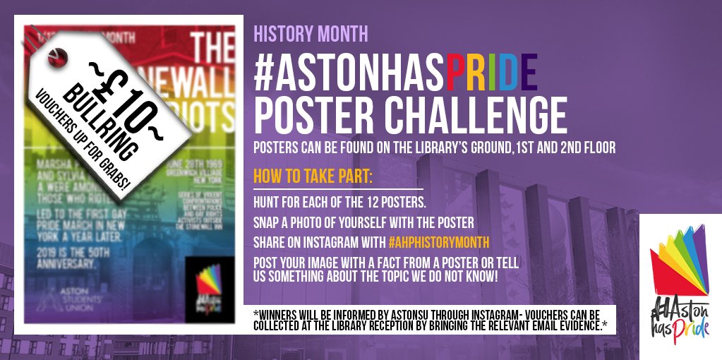 February is LGBT History Month! Today is the launch of the #AstonHasPride Poster Campaign here in the Library!
