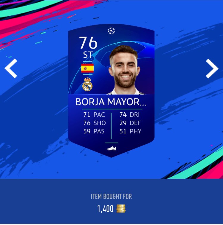 FUT_YoungMoney's tweet photo. Just realised I have this rare Rwal Madrid Borja Mayoral card in the club, sold at 13k 🤑
#YMTFC https://t.co/1Bhgrw4851