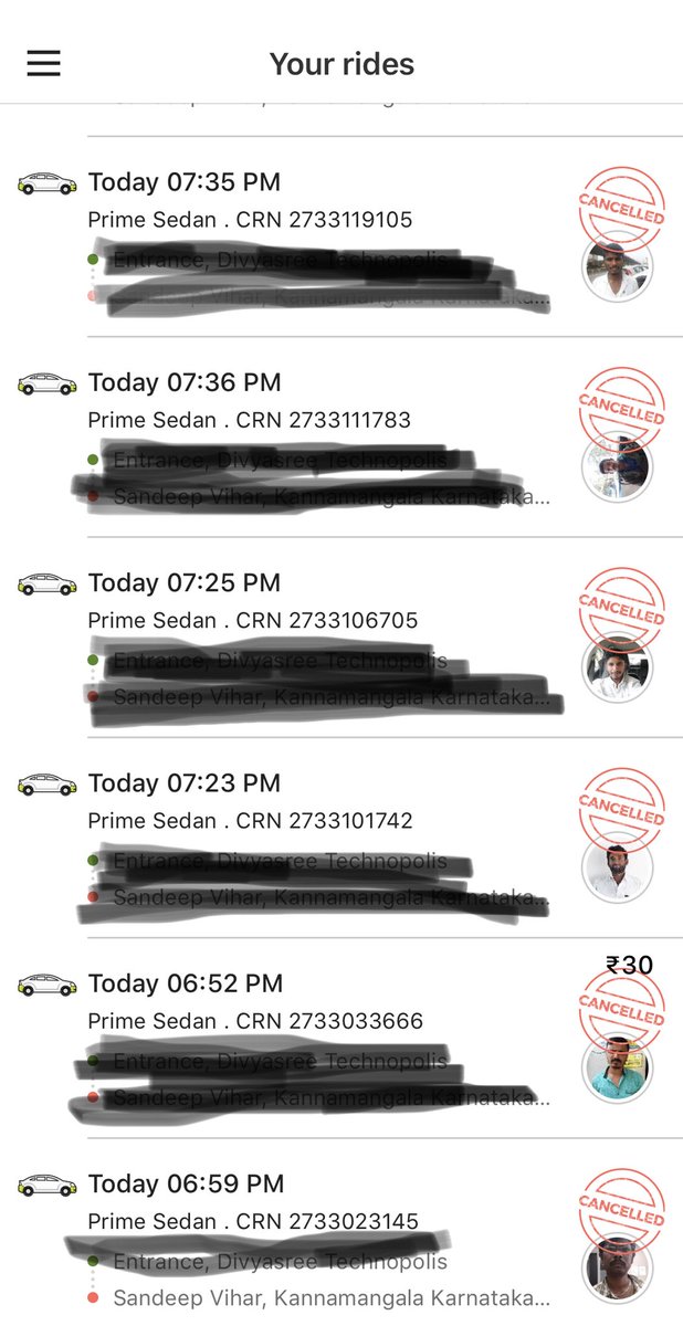rashmiaich's tweet photo. An evening in life of an #OlaSelect customer (paying 700/- pm additionally for premium service) trying to book a cab to get back home from work... @ola_supports @bhash Cancellation spree by drivers or purposely making the waiting time longer. #Shame https://t.co/9YV7wC6uKR