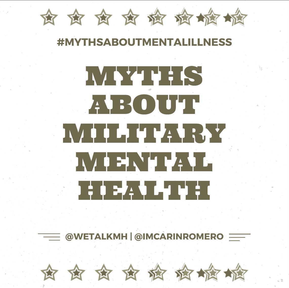 The video we’re posting on Friday touches on #PTSD, #TBIs and #MilitaryMentalHealth.

So for #MythsAboutMentalIllness Monday, let’s de-bunk some of the common misconceptions that still face military personnel and their mental health/mental illnesses.

#WeTalkMH #MHAP