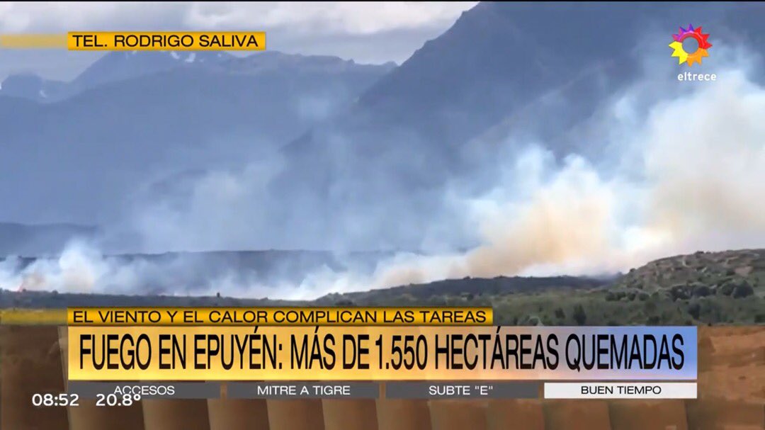 #lunes <a href="/arribaarg/">Arriba Argentinos</a> Continúan los #IncendiosForestales 🔥en #Epuyen #Chubut ... fuerte operativo para tratar de controlar el incendio que comenzó el l pasado martes