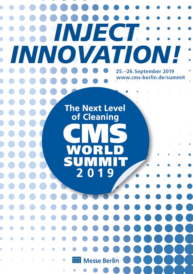CMS_Berlin's tweet photo. #InjectInnovation! Erfahren Sie im Flyer zum #CMSWorldSummit @cms_berlin 2019 mehr über #TheNextLevelofCleaning
https://t.co/wqpzKK3QcL #CMSWS19 Das Gipfeltreffen der Reinigungsindustrie am 25.-26. Sept.2019 in #Berlin #BerlinExpoCenterCity @MesseBerlin #cleaning #innovation https://t.co/sXySQeYSSK