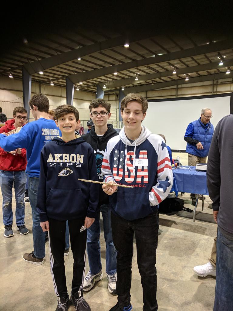 We had several students in our Environmental Engineering pathway attend the Summit County Engineer Annual Mini Bridge Building Competition last week! Team 1 (featured on the left) were the Scavenger Hunt winners! <a href="/SummitEngineer/">Engineer Brubaker</a> <a href="/CCAofAkron/">College & Career Academies of Akron</a>