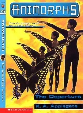  #TheDeparture #AnimorphsBookChallengeMorphing teen gets lost in woods with girl who has alien slug in brain. They debate morality & slug agrees to leave girl if teen turns into caterpillar permanently.Teen agrees but emerges as butterfly & then back 2 teen.Also,a leopard attacks