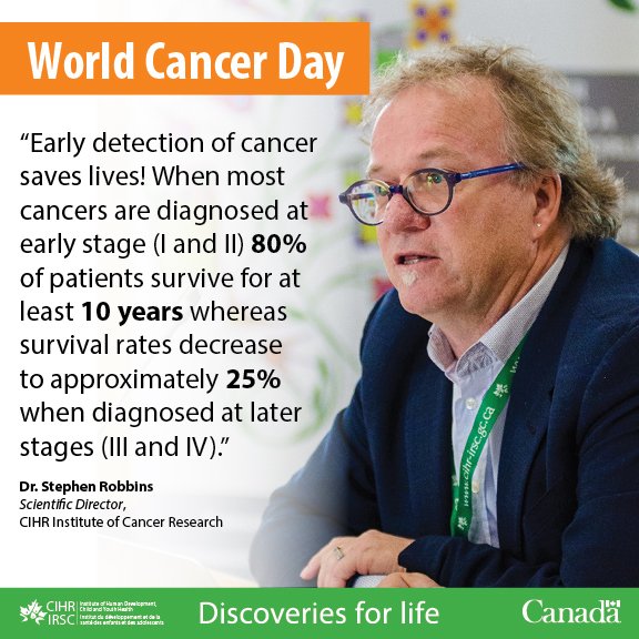 CIHR_IRSC's tweet photo. Innovative therapies and new collaborations have made it an exciting time to be a #cancer researcher https://t.co/wE0MLSJt2U #WorldCancerDay https://t.co/zuUiehKjsM