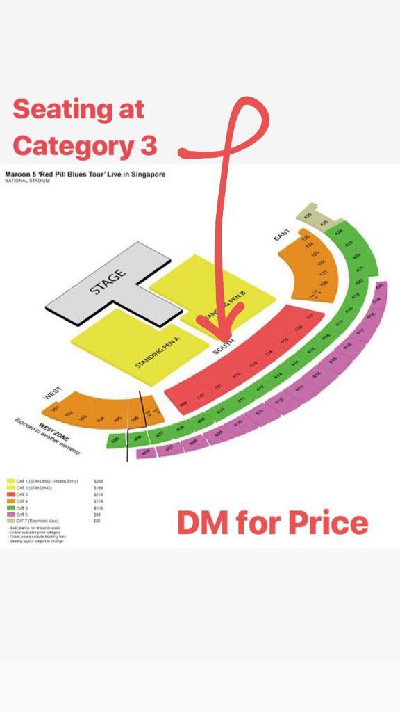 raajengdewi's tweet photo. DIJUAL! 1 tiket #maroon5singapore Category 3, DM for price! #dijualtiketmaroon5 https://t.co/pNvlAuI41P