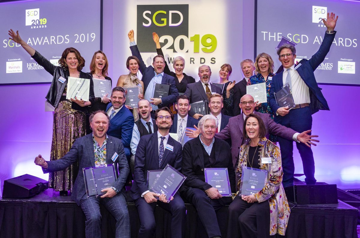 Robert (back right) celebrating our award for Large Residential Garden at the #SGDAwards on Friday, among fellow winners including #pietoudolf who was presented with the Lifetime Achievement Award.
