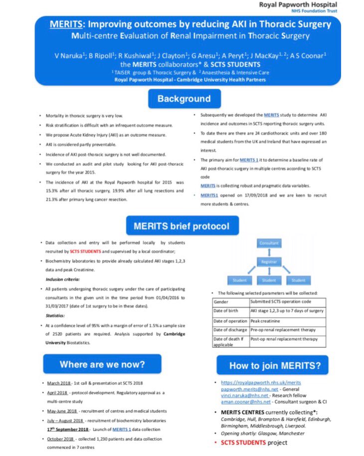 SctsStudents's tweet photo. MERITS investigation have data on more than 2.5k patients! 

The first largely student delivered project run in conjunction with SCTS STUDENTS. 

We are still looking for more centres and students. Please get in touch by emailing: papworth.merits@nhs.net

https://t.co/5Oy9cVLZDQ https://t.co/eTjJEjV8dX