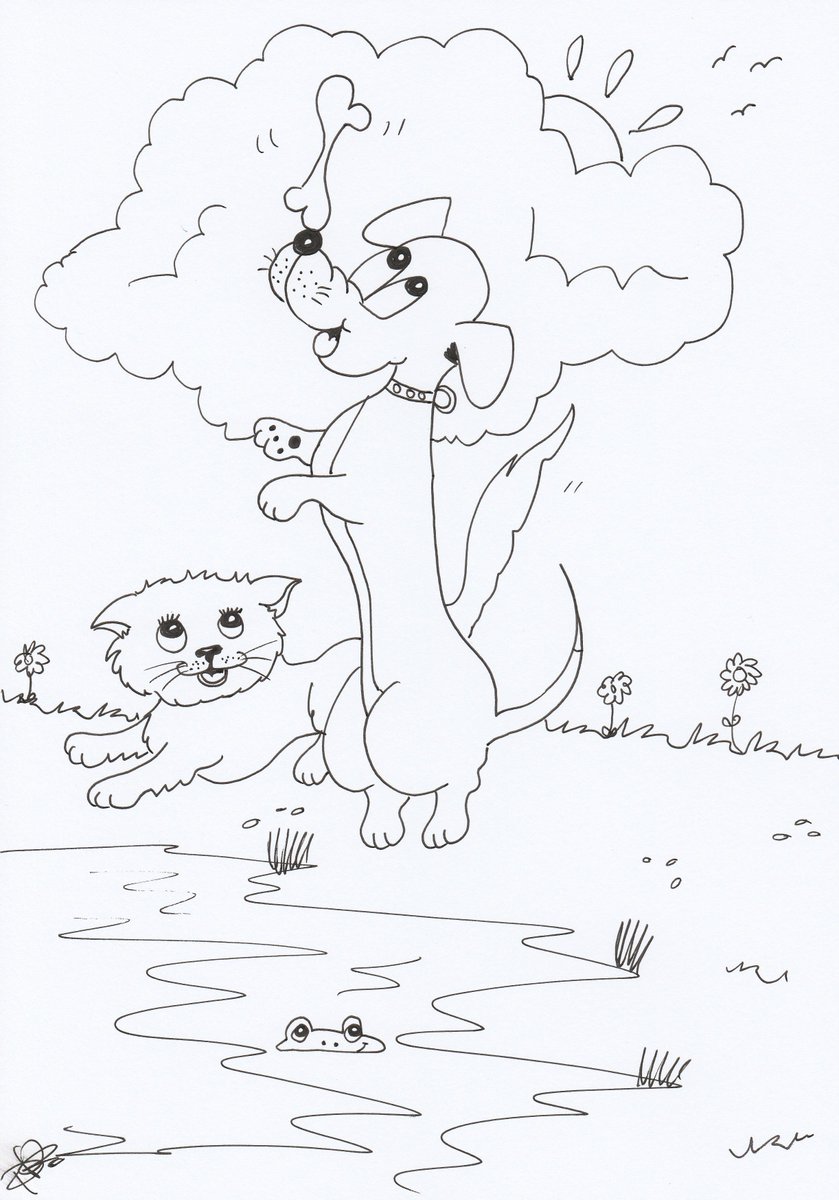 AmazingPenny1's tweet photo. A drawing of #cats and #dogs, if you like #cartoon #art, please follow me. Available for hire. #drawing #animals #animal https://t.co/LgO6gZRfje