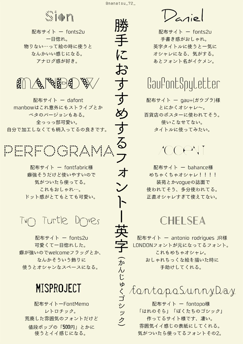 日本語 英字のおすすめフォント選 見逃しがちな英字フォントもお気に入りが見つかるかも Dlリンクあり Togetter