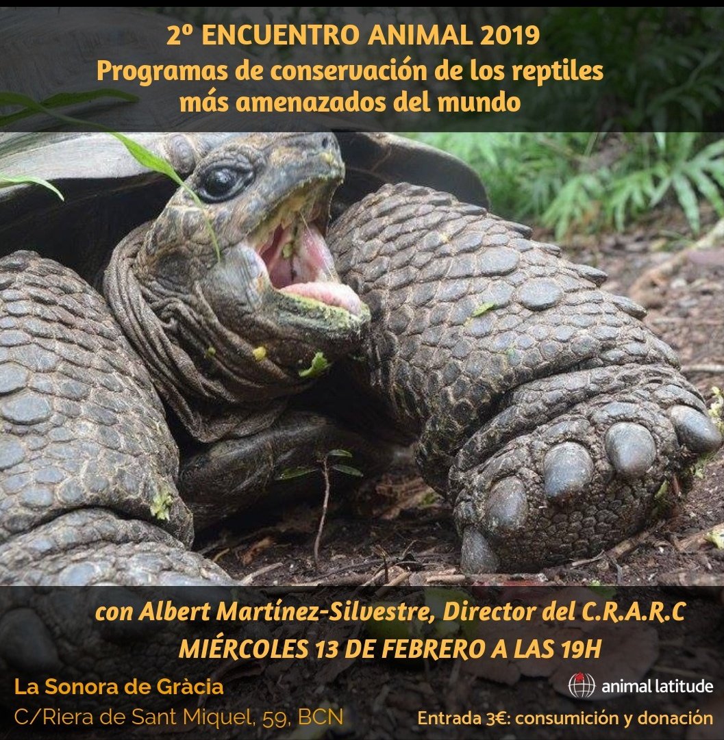 Reserva la data! 13 de febrer a la <a href="/sonoradegracia/">La Sonora de Gràcia</a> #encuentroanimal amb Albert Martínez-Silvestre, dir. científic del <a href="/CRARC_Masquefa/">CRARC</a> 🐢Vine a conèixer els programes de #conservació dels #rèptils més amenaçats del món en els que participen #recuperaciódefauna #animalsalaciutat