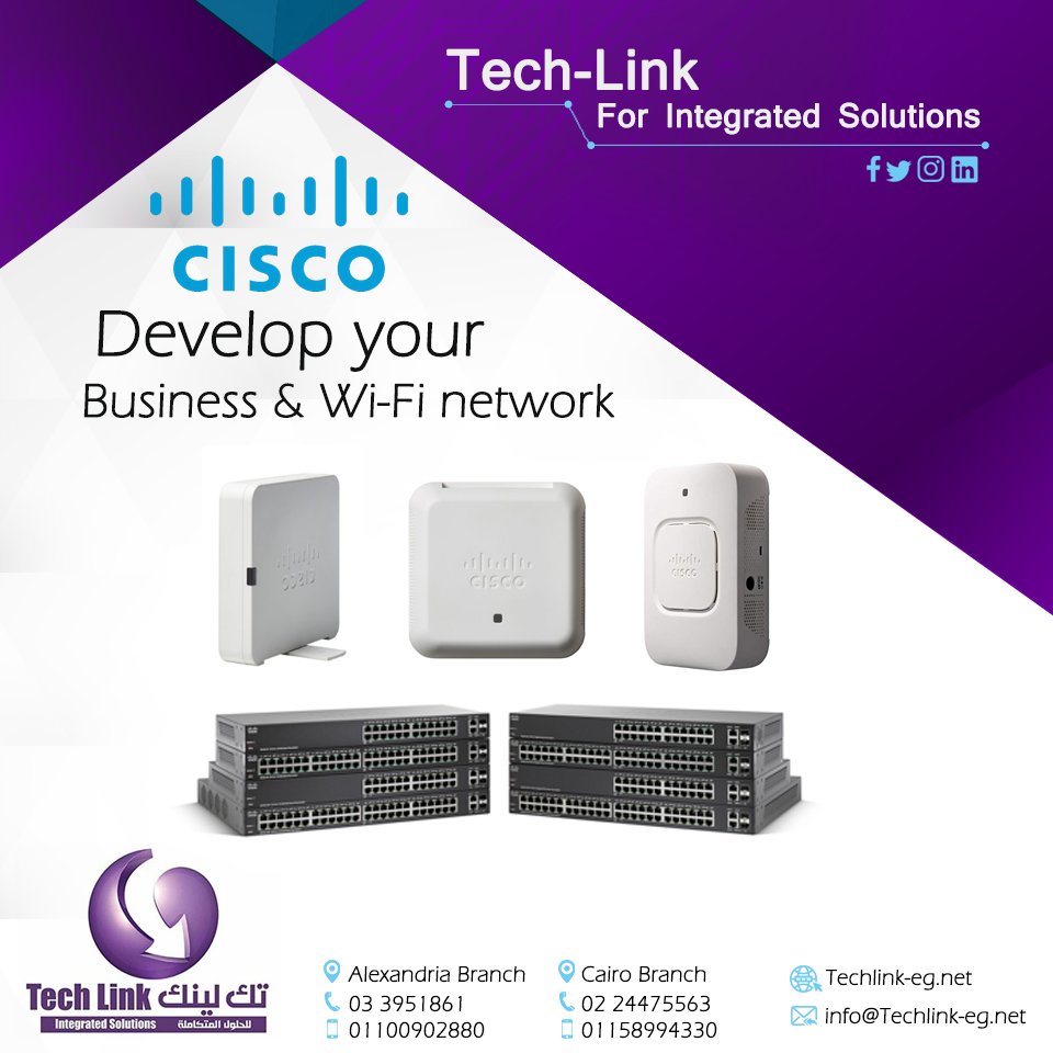TechLink1997's tweet image. 📢 Develop your Business &amp;amp;
 Wi-Fi network with #Cisco products 
#networking #cisco_egypt #tech #technology #WiFi #CiscoBusiness