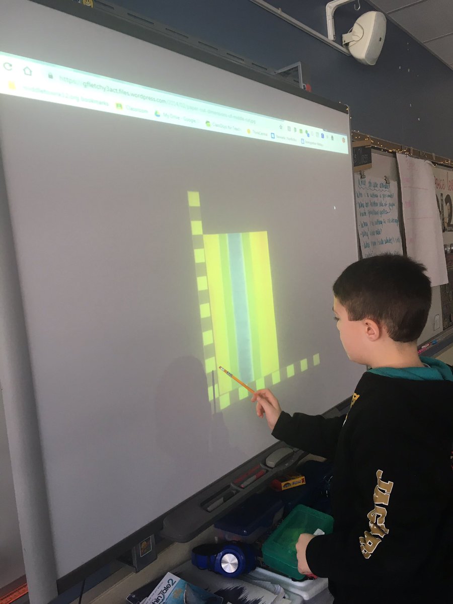 Mrs_Bozard's tweet photo. Love using @gfletchy 3 Act Lessons to review area and perimeter! #papercut #3actlessons #leopardsden #MTPSPride @LincroftSchool https://t.co/o8XFPM3kGh