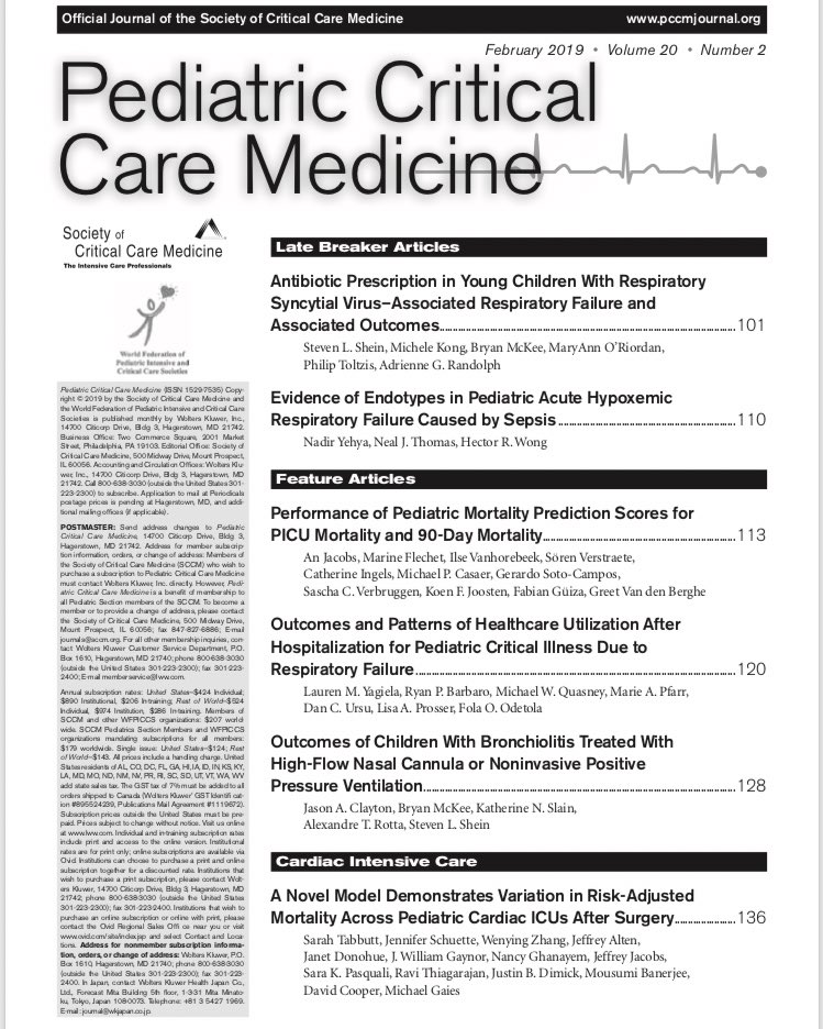 PedCritCareMed's tweet photo. February may be short, but the February @PedCritCareMed has tons to report! Hot off the press today, includes*FREE* #CCC48 Late-breakers, *FREE* #PedsICU Feature articles & the #PCCC18 Abstract Supplement! #FOAM #FOAMed
https://t.co/te0z43SDxW https://t.co/cmdtQTcvTf