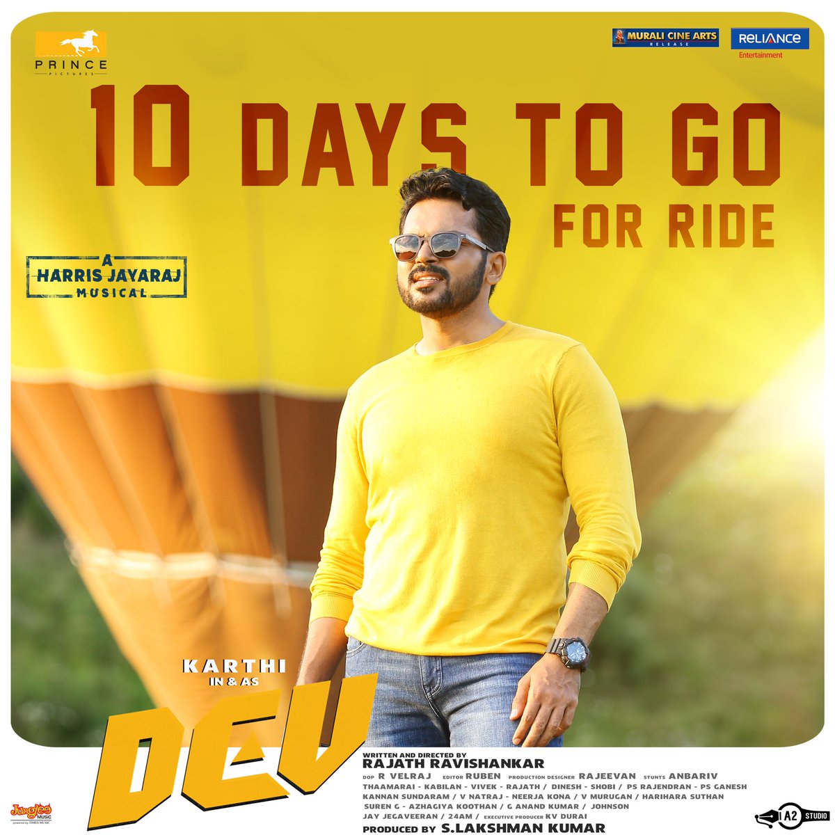 Box_Office_BO's tweet image. Here we start our countdown designs for #Dev 😍 Excited 💛

#10DaysGoForDevFDFS #DevFromFeb14

@Karthi_Offl @Rakulpreet @Jharrisjayaraj @RajathDir @lakku76 @RelianceEnt @rjvigneshkanth @LightHouseMMLLP @PrincePictures_ #MuraliCineArts