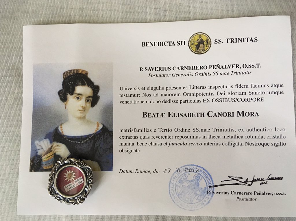 Hoy, 4 de febrero, la familia que formamos la Orden de la Santísima Trinidad y Redención de Cautivos, celebramos a la Beata Elisabeth Canori Mora, de la cual nuestra Cofradía tiene en su poder una Reliquia regalo de la #OSST a Jesús del Rescate por su 300 Aniversario #Trinitarios